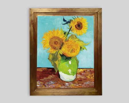 THREE SUNFLOWERS IN A VASE - by Vincent Van Gogh